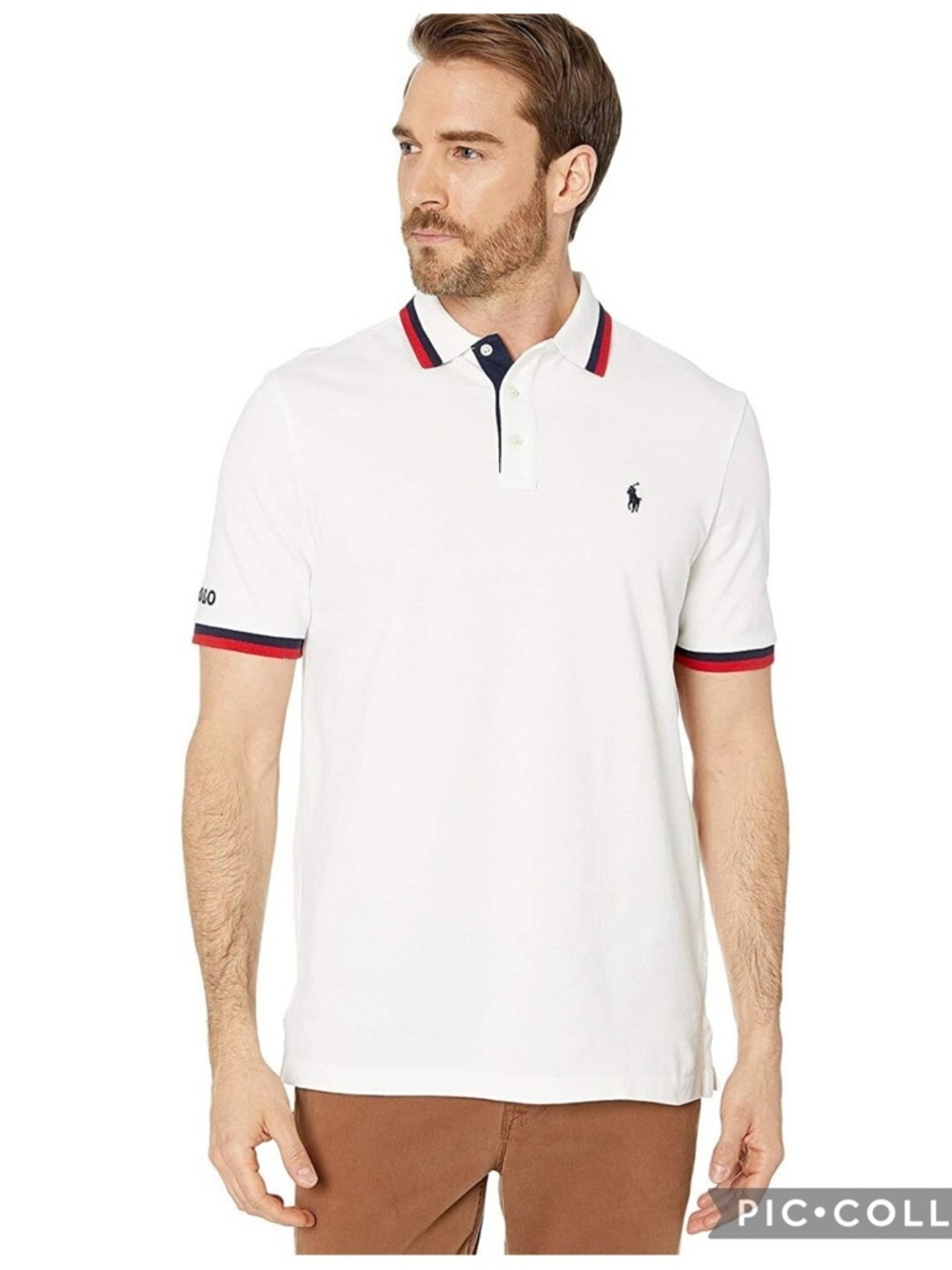 Polo Ralph Lauren White Classic Fit Pique Polo Shirt Contrast Trim Logo Size XXL